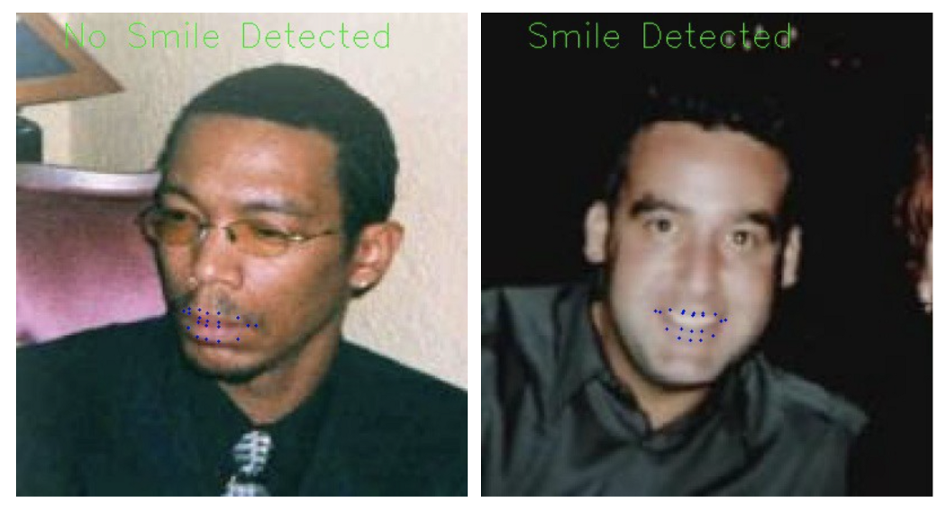 Smile detection with lip keypoint